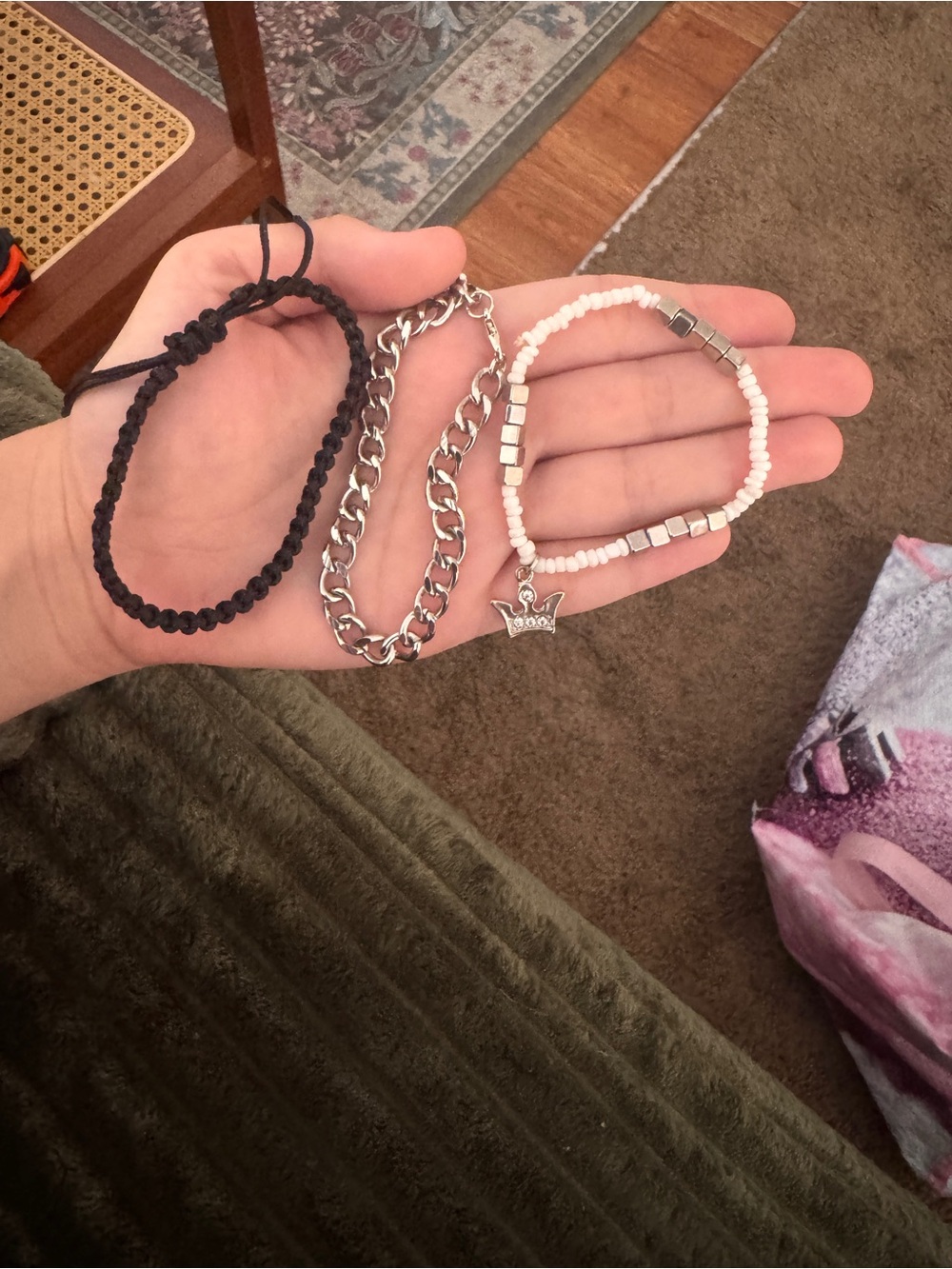 Three Bracelets and Two Earrings
